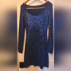 Betsy Johnson Blue Sequin Dress